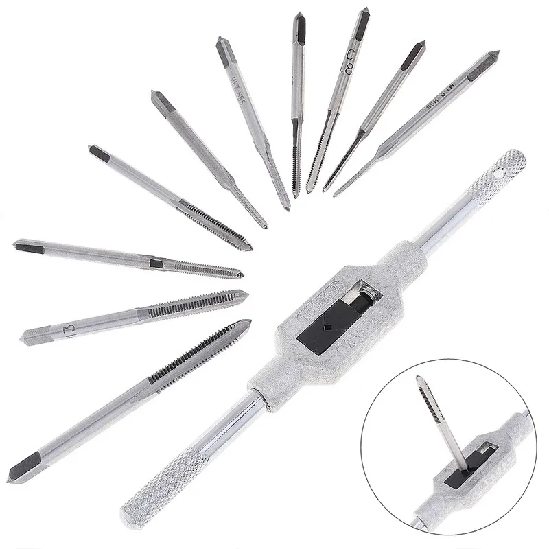 Metric Tap HSS 6542 Mini Thread Tap Drill Bit M1-M3.5 Straight Flute Machine Screw Tap Adjustable Tap Wrench M1-M8 Tapping Tool
Metric Tap HSS 6542 Mini Thread Tap Drill Bit M1-M3.5 Straight Flute Machine Screw Tap Adjustable Tap Wrench M1-M8 Tapping Tool