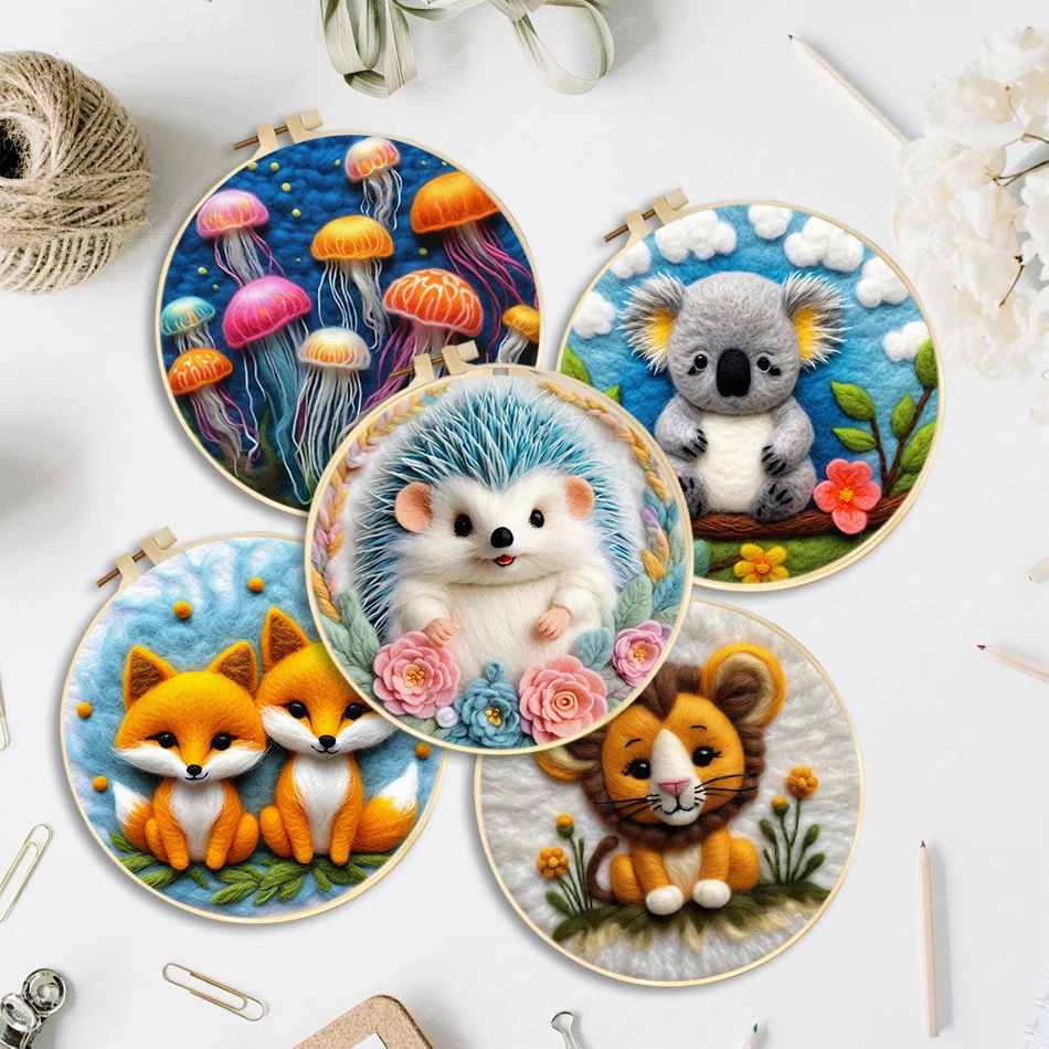 GATYZTORY Diy Wool Felting Painting With Embroidery Frame animal Felting Needles Handmade Picture Kit Wool Felting Set DIY Craft
GATYZTORY Diy Wool Felting Painting With Embroidery Frame animal Felting Needles Handmade Picture Kit Wool Felting Set DIY Craft