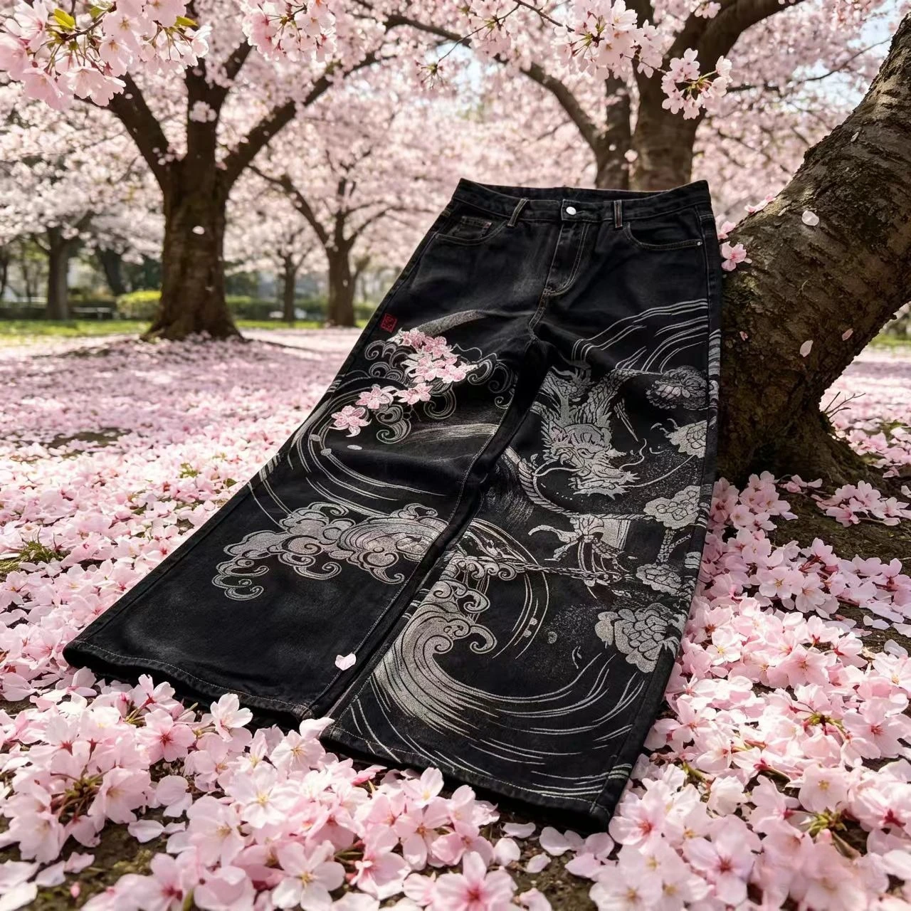 Y2K Vintage Tattoo Print Baggy Jeans Streetwear Stacked Jeans Embroidered Cherry Blossom Gothic Harajuku Unisex Wide Leg Pants
Y2K Vintage Tattoo Print Baggy Jeans Streetwear Stacked Jeans Embroidered Cherry Blossom Gothic Harajuku Unisex Wide Leg Pants