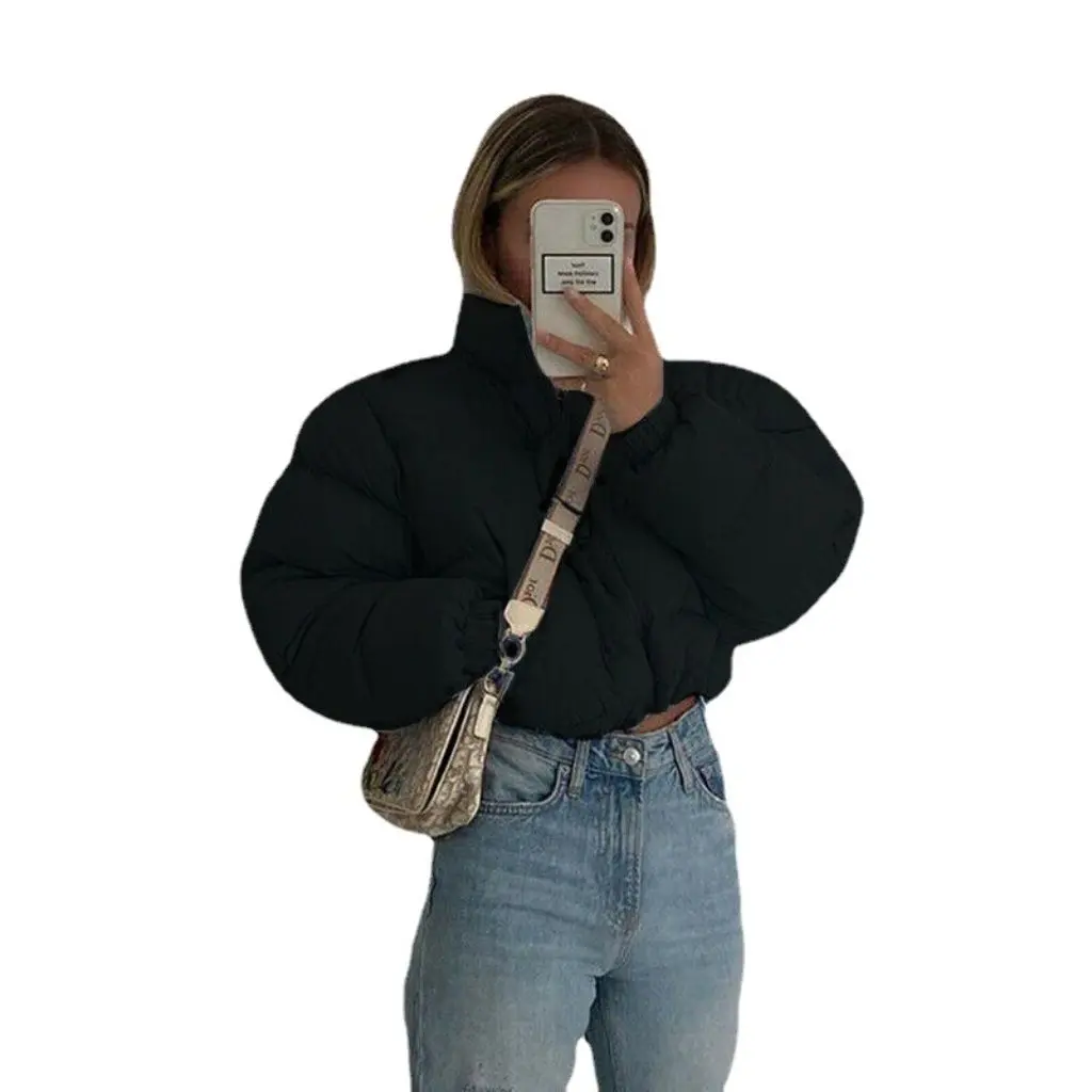 Women's Cotton-Padded Coat Stand Collar Zipper Pocket Elastic Hem European American Style Autumn Winter Fashion for Women 
Women's Cotton-Padded Coat Stand Collar Zipper Pocket Elastic Hem European American Style Autumn Winter Fashion for Women