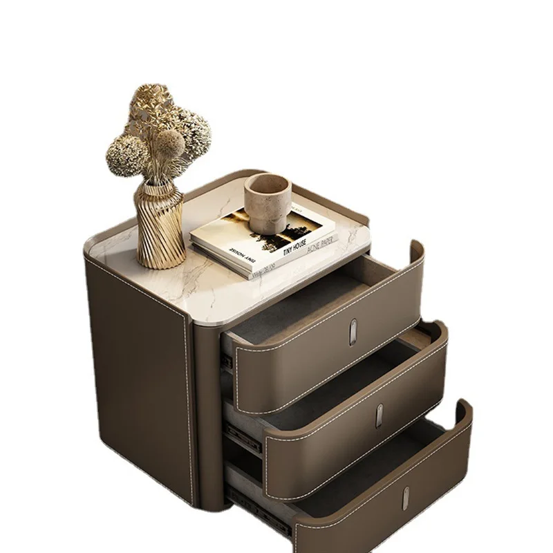 High-end Italian minimalist square saddle leather bedside table, light luxury slate bedroom bedside table, modern and simple che
High-end Italian minimalist square saddle leather bedside table, light luxury slate bedroom bedside table, modern and simple che