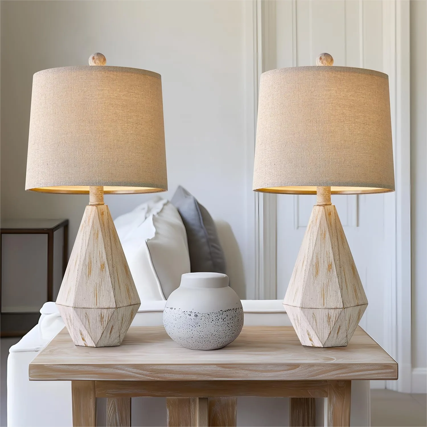 Rustic Table Lamp Set of 2 for Bedroom Living Room, 20.25" Vintage Nightstand Lamps with Linen Shade, Small Space, Farmhouse
Rustic Table Lamp Set of 2 for Bedroom Living Room, 20.25" Vintage Nightstand Lamps with Linen Shade, Small Space, Farmhouse