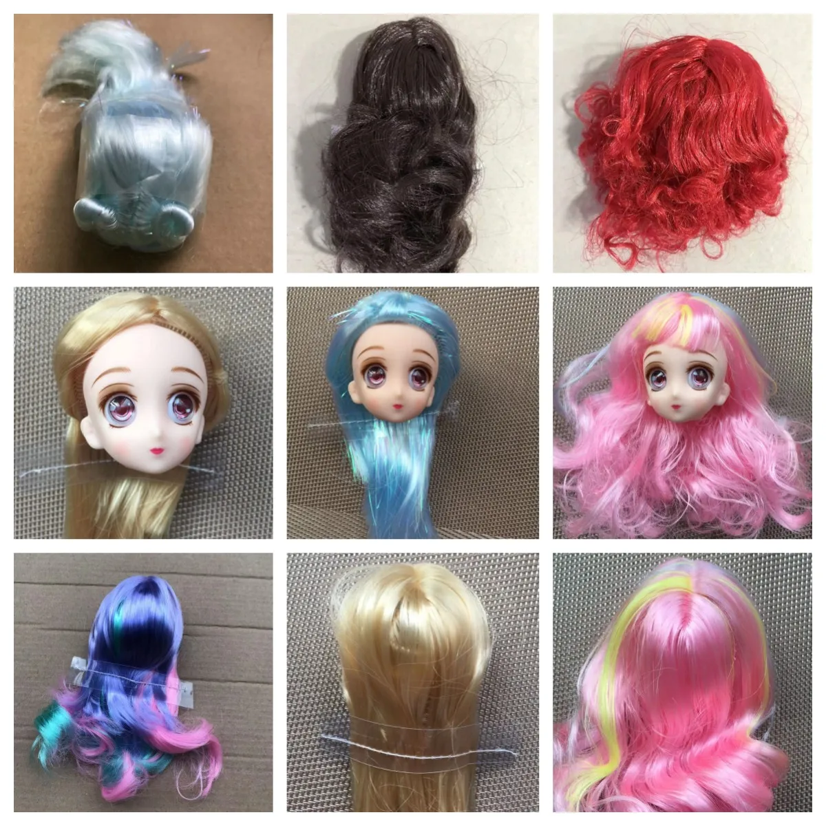 MINISO Rare Face Doll Heads Monster Doll Colorful Wigs Blue Red Brown Pink Purpe Green Doll Parts Accessries
MINISO Rare Face Doll Heads Monster Doll Colorful Wigs Blue Red Brown Pink Purpe Green Doll Parts Accessries