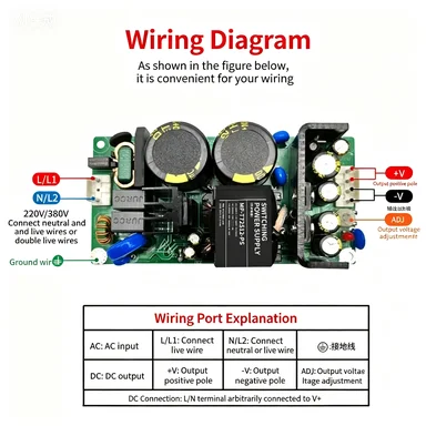 Ac-dc 72w 380v to 12v switching power supply module - compact constant voltage power supply
Ac-dc 72w 380v to 12v switching power supply module - compact constant voltage power supply