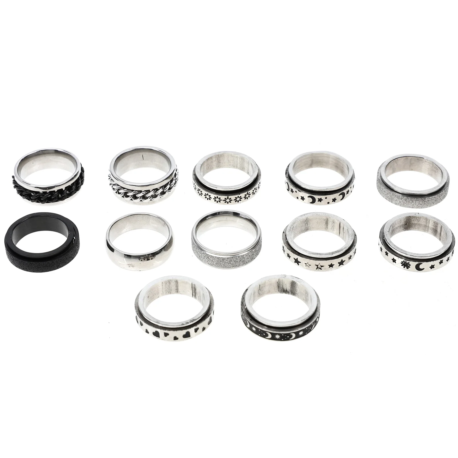 12 Pcs Stainless Steel Pressure Relief Comfortable Jewelry Women Thumb Anxiety Adjustable
12 Pcs Stainless Steel Pressure Relief Comfortable Jewelry Women Thumb Anxiety Adjustable