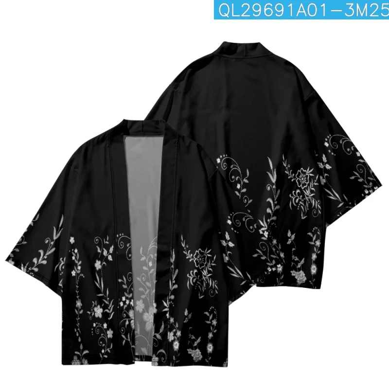 Flower Printed Black Japanese Women Men Kimono Beach Shorts Harajuku Cardigan Casual Loose Streetwear Yukata
Flower Printed Black Japanese Women Men Kimono Beach Shorts Harajuku Cardigan Casual Loose Streetwear Yukata
