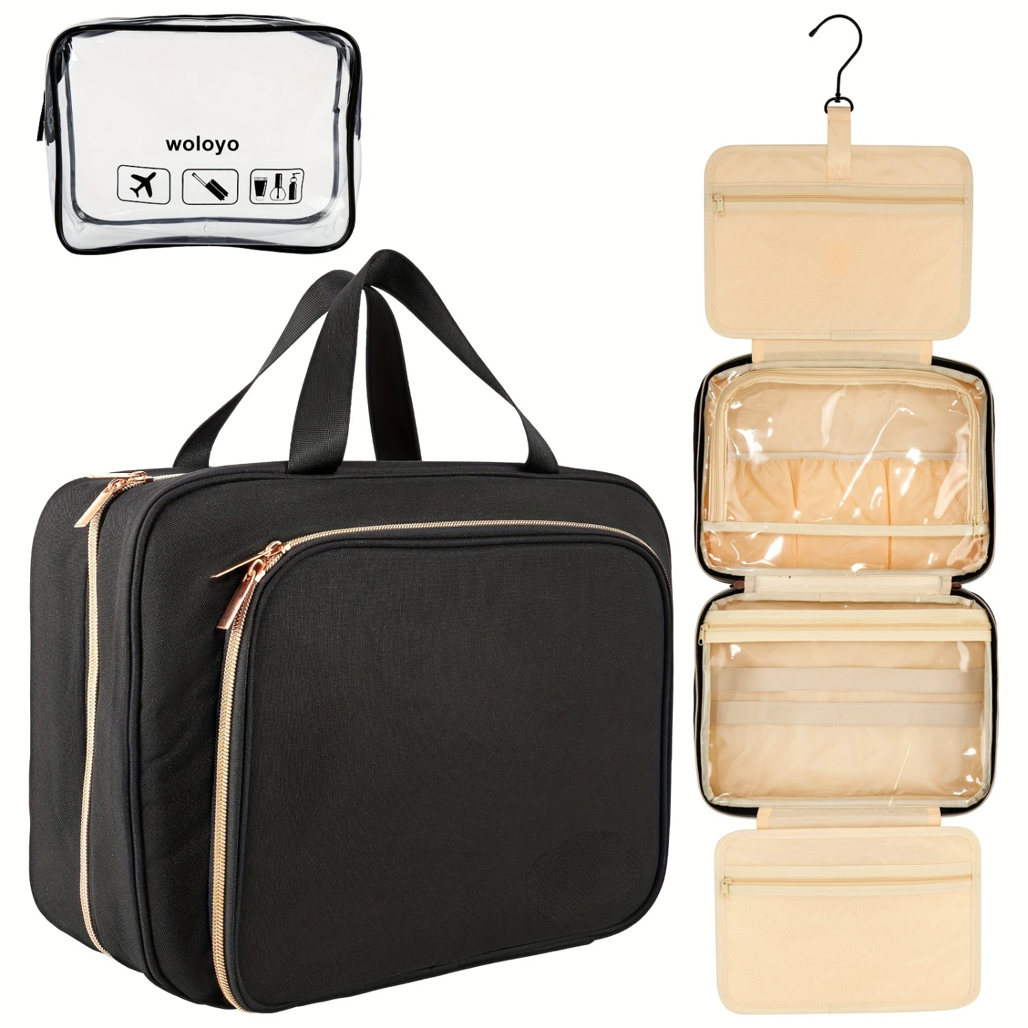 Travel Toiletry Bag, Large Toiletry Bag For Women With Jewelry Organizer Compartment Makeup Bag, Water-resistant Hanging Toiletr
Travel Toiletry Bag, Large Toiletry Bag For Women With Jewelry Organizer Compartment Makeup Bag, Water-resistant Hanging Toiletr