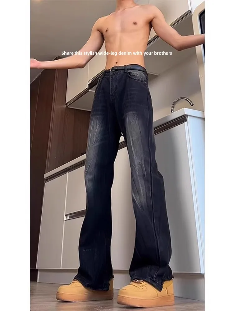 Washed American High Street Style Men's Slim Fit Jeans Lightning Pattern Straight Leg High Waist Narrow Version Flared Pants
Washed American High Street Style Men's Slim Fit Jeans Lightning Pattern Straight Leg High Waist Narrow Version Flared Pants