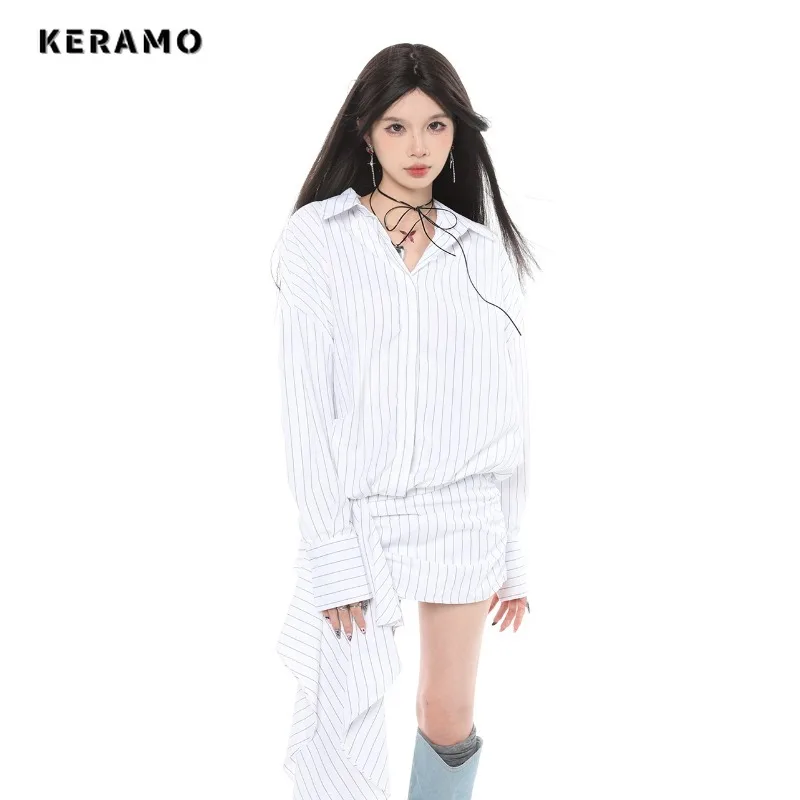 2023 Autumn Winter Sexy Long Sleeve Turn Down Collar Striped Dresses Women's Hotsweet Causal High Waist A-Line Shirt Dress
2023 Autumn Winter Sexy Long Sleeve Turn Down Collar Striped Dresses Women's Hotsweet Causal High Waist A-Line Shirt Dress