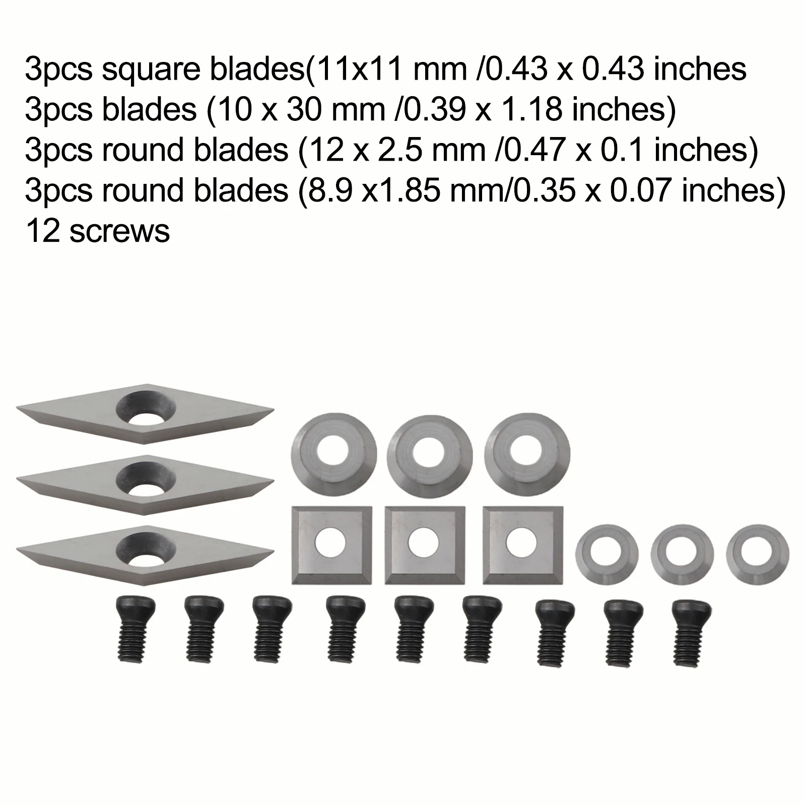 Carbide Cutters Inserts Set for Lathe Turning Tools Includes 4 Types of Cutting Tools for Precision Machining and Woodturning
Carbide Cutters Inserts Set for Lathe Turning Tools Includes 4 Types of Cutting Tools for Precision Machining and Woodturning