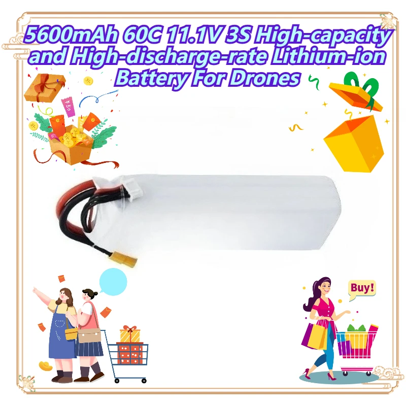 5600mAh 60C 11.1V 3S High-capacity and High-discharge-rate Lithium-ion Battery For Drones
5600mAh 60C 11.1V 3S High-capacity and High-discharge-rate Lithium-ion Battery For Drones