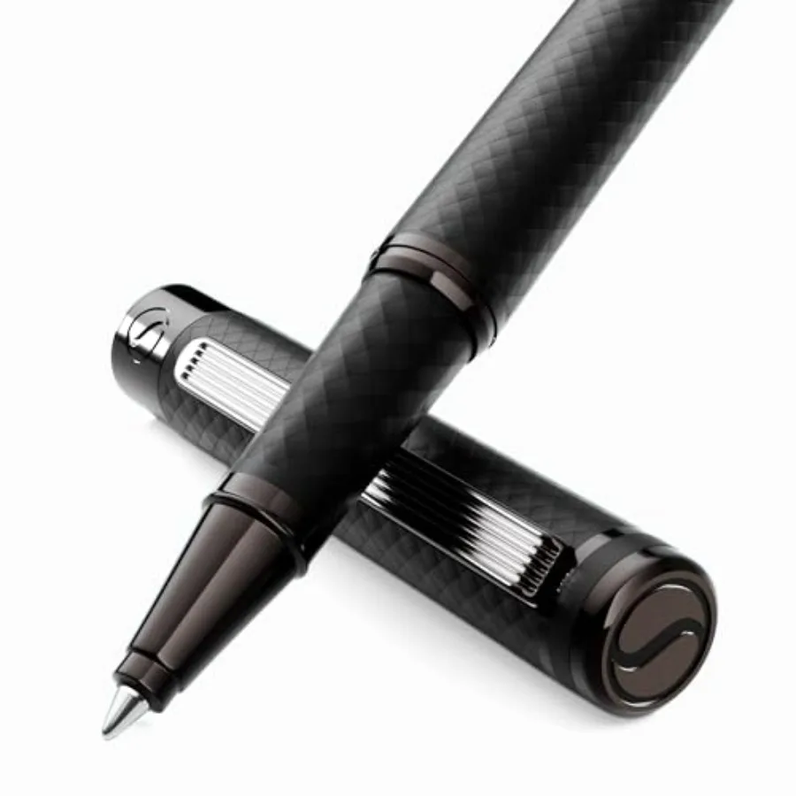 All Black Rollerball Pen - Stunning Luxury All Metal Matt Black Pen, Schmidt Ink Refill, Best Roller Ball Gift Set for Men and
All Black Rollerball Pen - Stunning Luxury All Metal Matt Black Pen, Schmidt Ink Refill, Best Roller Ball Gift Set for Men and