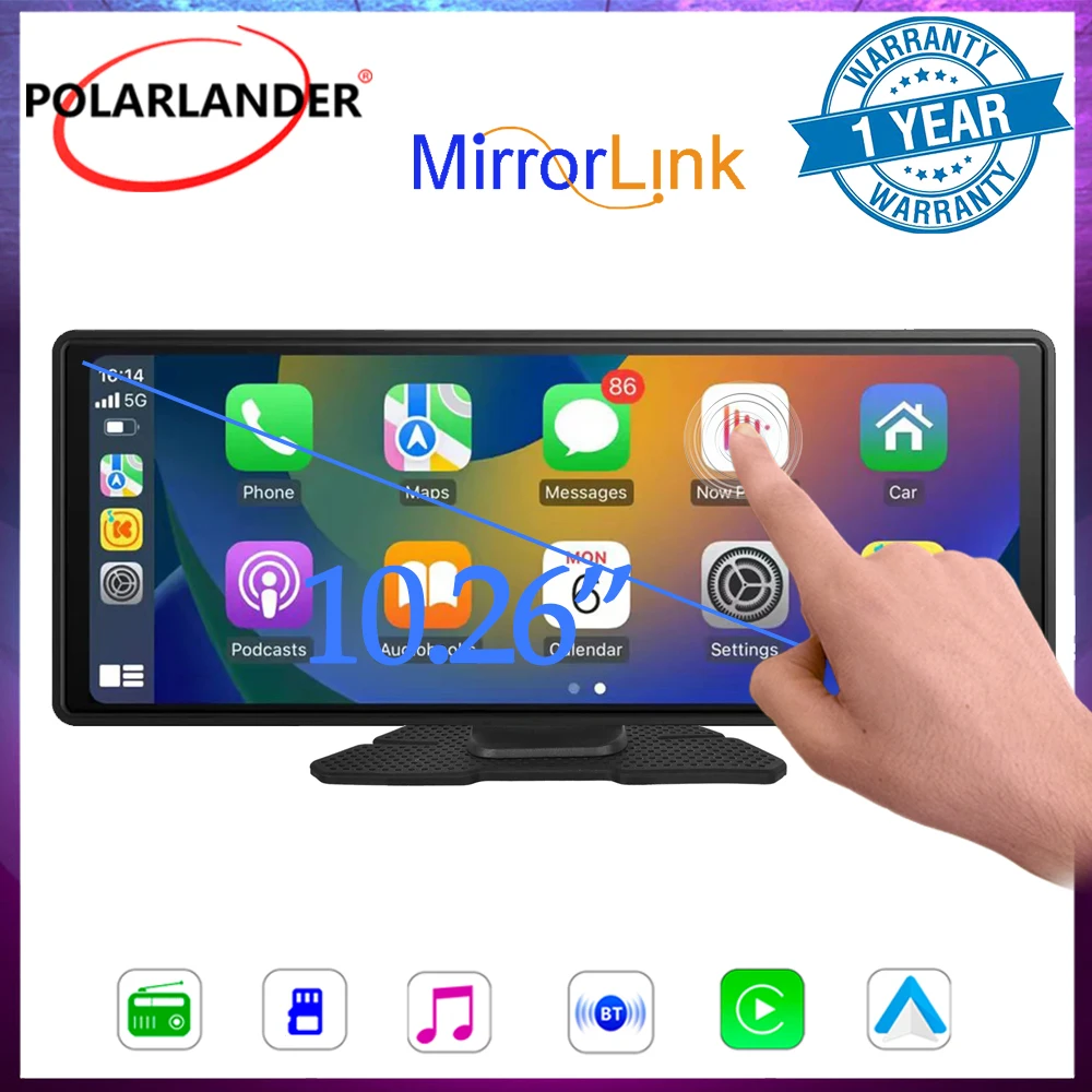 Car Display 10.26" Portable USB/TF Bluetooth Touch Screen High-definition Large Screen Navigation Wireless Carplay Android Auto
Car Display 10.26" Portable USB/TF Bluetooth Touch Screen High-definition Large Screen Navigation Wireless Carplay Android Auto