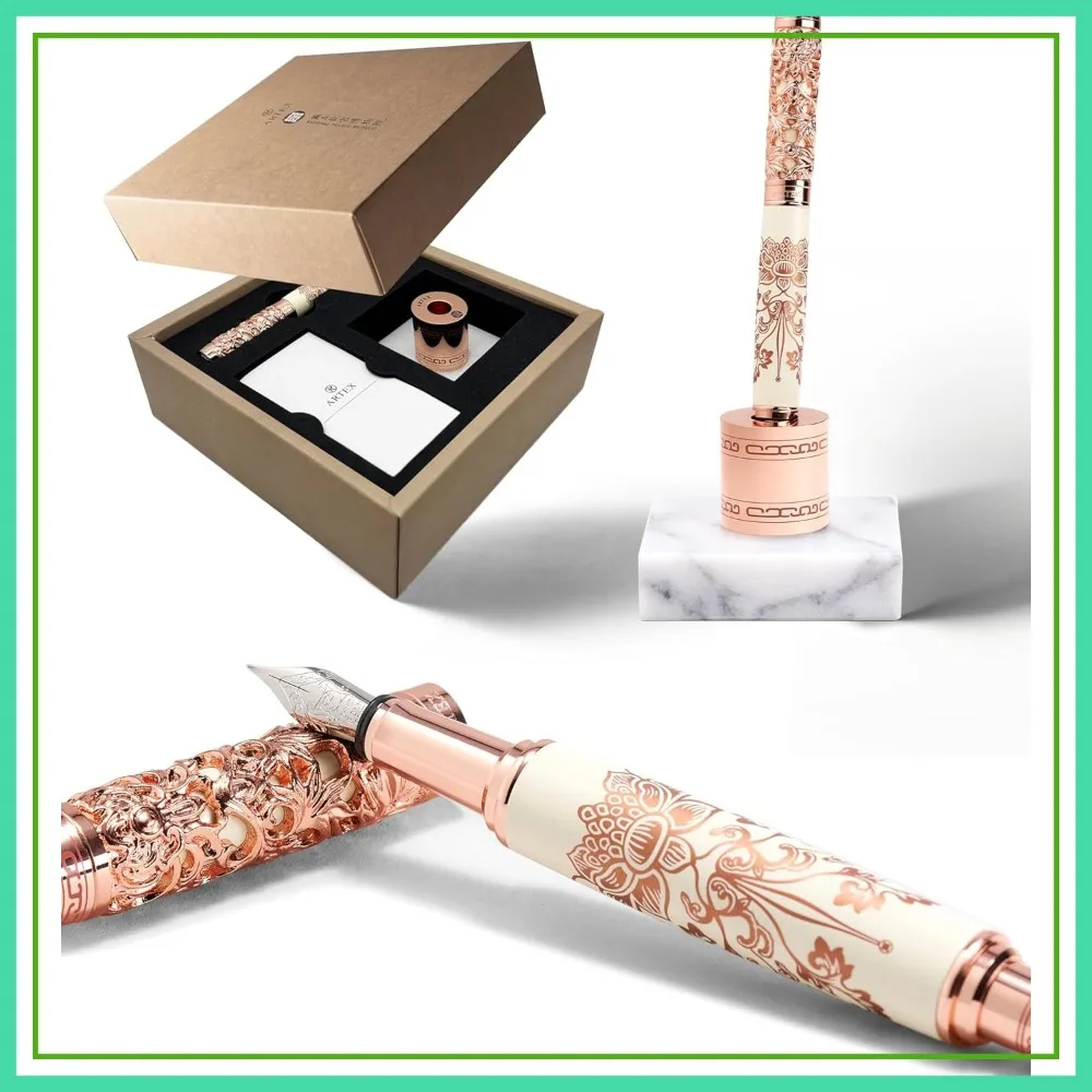 Luxury Fountain Pen - Museum Art Collection, German SCHMIDT Fine Nib, Solid Metal Gift for Her
Luxury Fountain Pen - Museum Art Collection, German SCHMIDT Fine Nib, Solid Metal Gift for Her