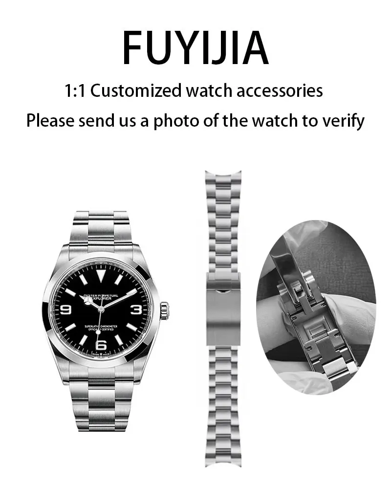 FUYIJIA Мужской индивидуальный EXPLORER m2142 оригинальные ремешки для часов 20 мм изогнутый интерфейс браслет из нержавеющей стали 904L складной ремешок с пряжкой
FUYIJIA Мужской индивидуальный EXPLORER m2142 оригинальные ремешки для часов 20 мм изогнутый интерфейс браслет из нержавеющей стали 904L складной ремешок с пряжкой