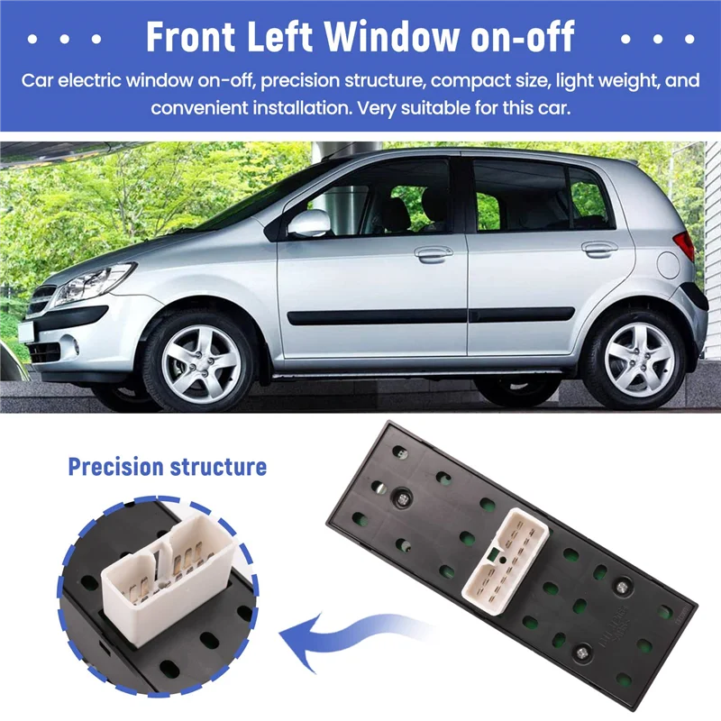 L38A-Front Left Master Electric Power Window Control Switch Driver Side For Hyundai Getz 2005 93570-1C110
L38A-Front Left Master Electric Power Window Control Switch Driver Side For Hyundai Getz 2005 93570-1C110