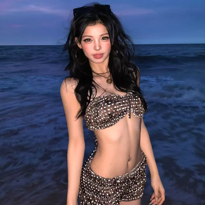 Retro Polka Dot Bikini Set Women's Sexy Swimsuit Summer Vaion Thermal Spring Beach Universal Fit Swimwear with Chest Pad
Retro Polka Dot Bikini Set Women's Sexy Swimsuit Summer Vaion Thermal Spring Beach Universal Fit Swimwear with Chest Pad