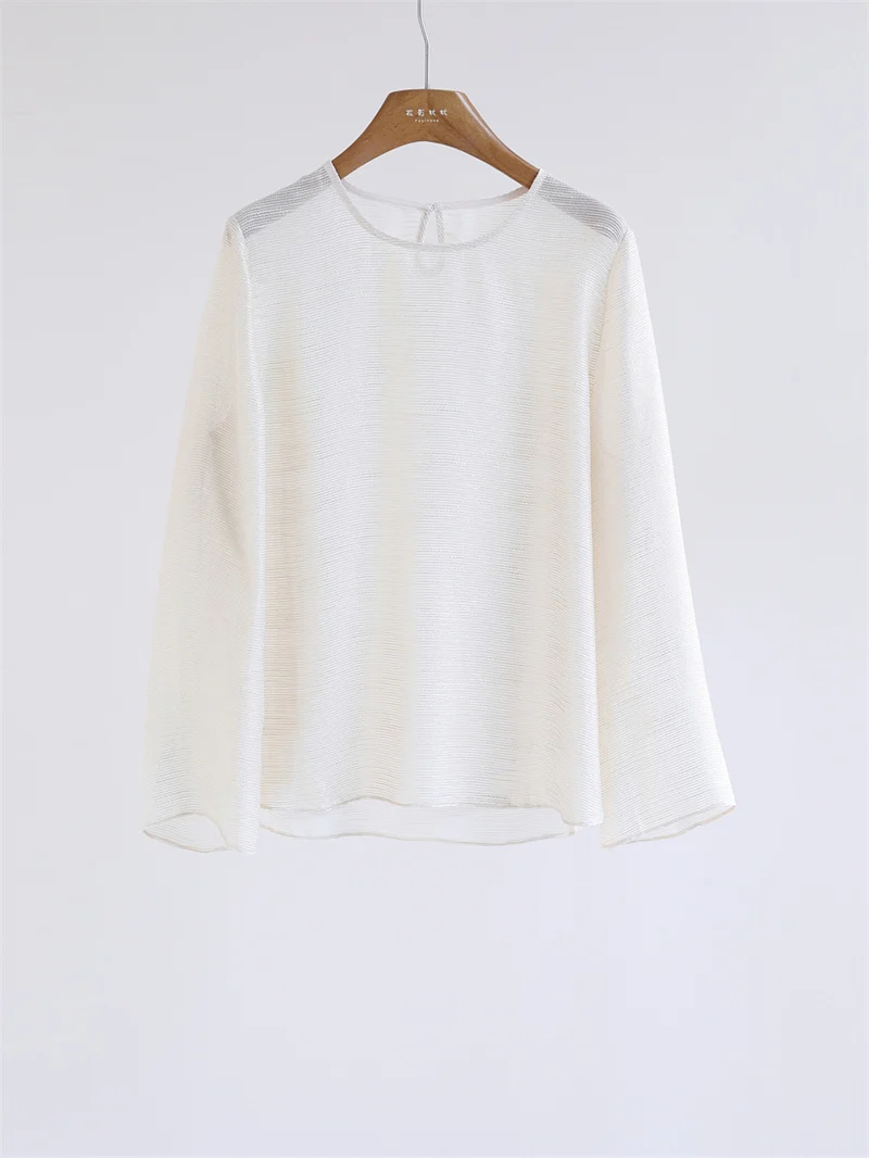 Elegant New Chinese Style Silk Cotton Long Sleeve round Neck Women's Shirt Versatile Comfortable Simple Match All Season Top
Elegant New Chinese Style Silk Cotton Long Sleeve round Neck Women's Shirt Versatile Comfortable Simple Match All Season Top