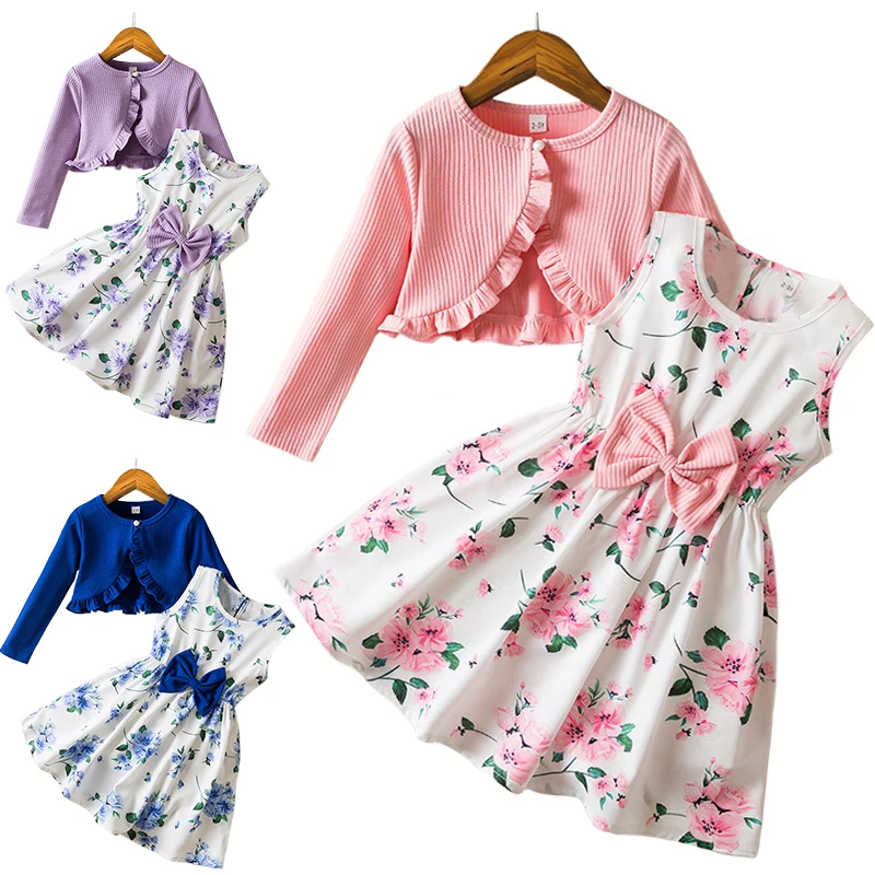 Hot Sall Fashion Girl Princess Floral Dress+Coat Clothing Set Casual Kids Clothes 3-7Year Summer Elegant Korean Children Costume
Hot Sall Fashion Girl Princess Floral Dress+Coat Clothing Set Casual Kids Clothes 3-7Year Summer Elegant Korean Children Costume