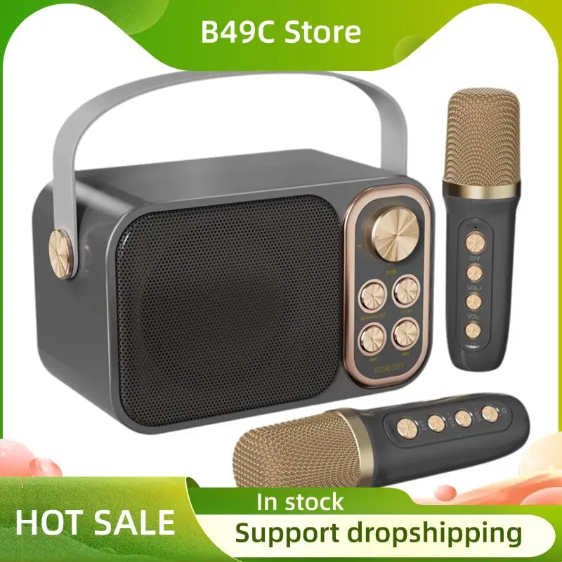 B49C Portable Karaoke Machine With HIFI Stereo Surround Sound System Wireless Microphones RGB LED Lighting Voice Effects For Par
B49C Portable Karaoke Machine With HIFI Stereo Surround Sound System Wireless Microphones RGB LED Lighting Voice Effects For Par