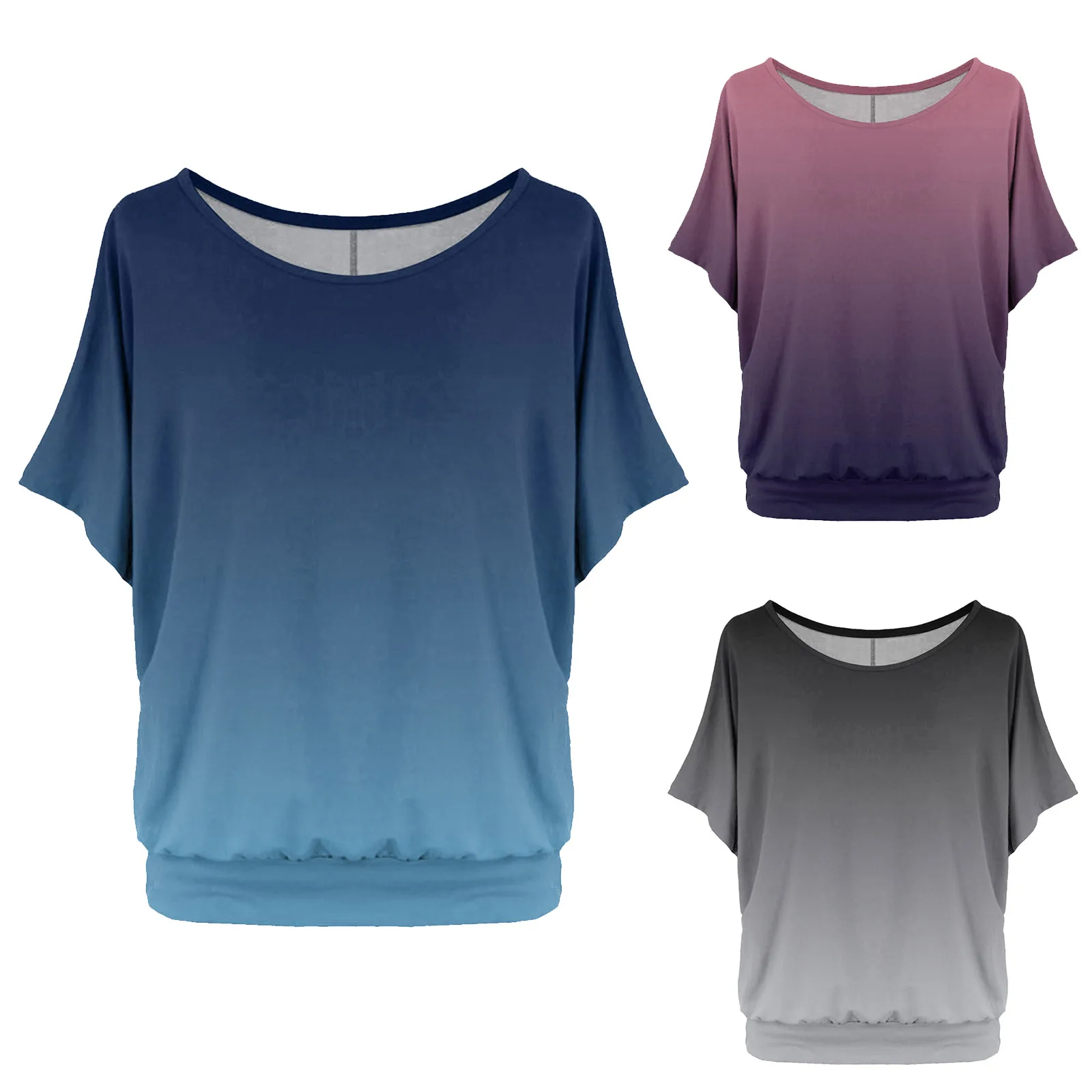 Summer Women Gradient Round Neck Short Sleeves T-Shirt Regular Oversize Loose Long Clothing Tops Lady Baggy Breathable Blouse
Summer Women Gradient Round Neck Short Sleeves T-Shirt Regular Oversize Loose Long Clothing Tops Lady Baggy Breathable Blouse