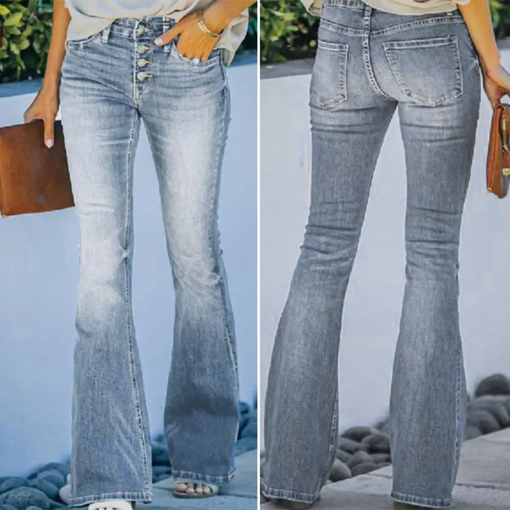 Slimming Jeans High Waist Flared Hem Women's Jeans with Gradient Color Matching Bell-bottomed Pants Denim Trousers Slim for A
Slimming Jeans High Waist Flared Hem Women's Jeans with Gradient Color Matching Bell-bottomed Pants Denim Trousers Slim for A