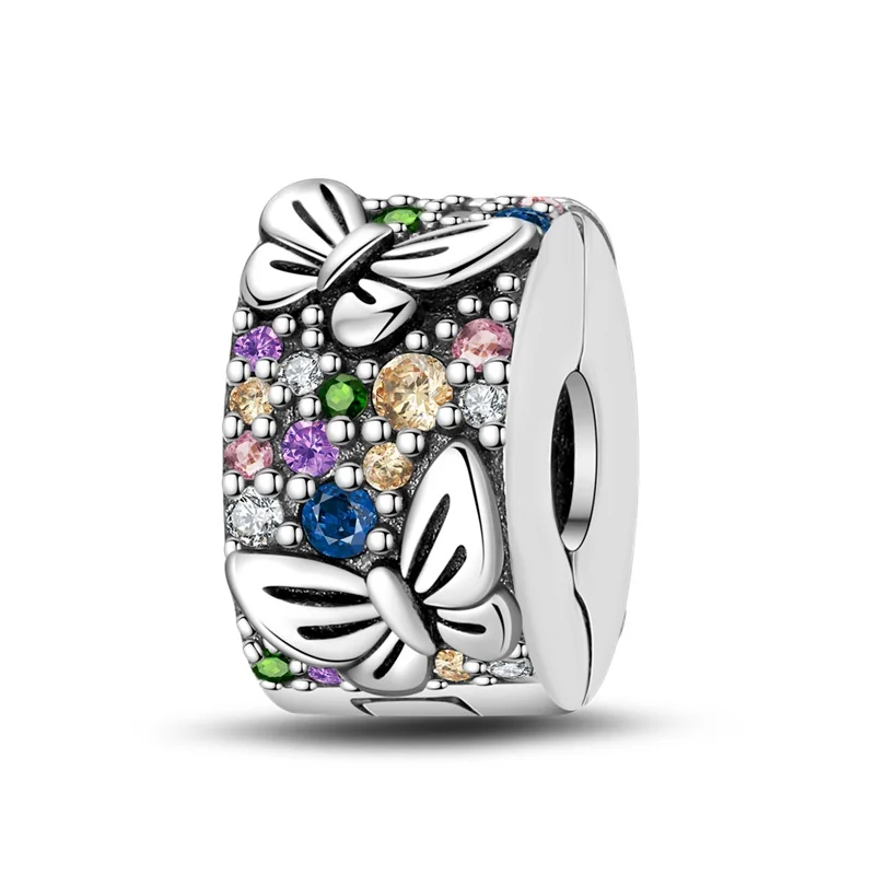 925 Sterling Silver Charms Bead Colorful CZ Zircon Butterfly Safety Buckle Fit Original Bracelet DIY Women Jewelry Gift
925 Sterling Silver Charms Bead Colorful CZ Zircon Butterfly Safety Buckle Fit Original Bracelet DIY Women Jewelry Gift