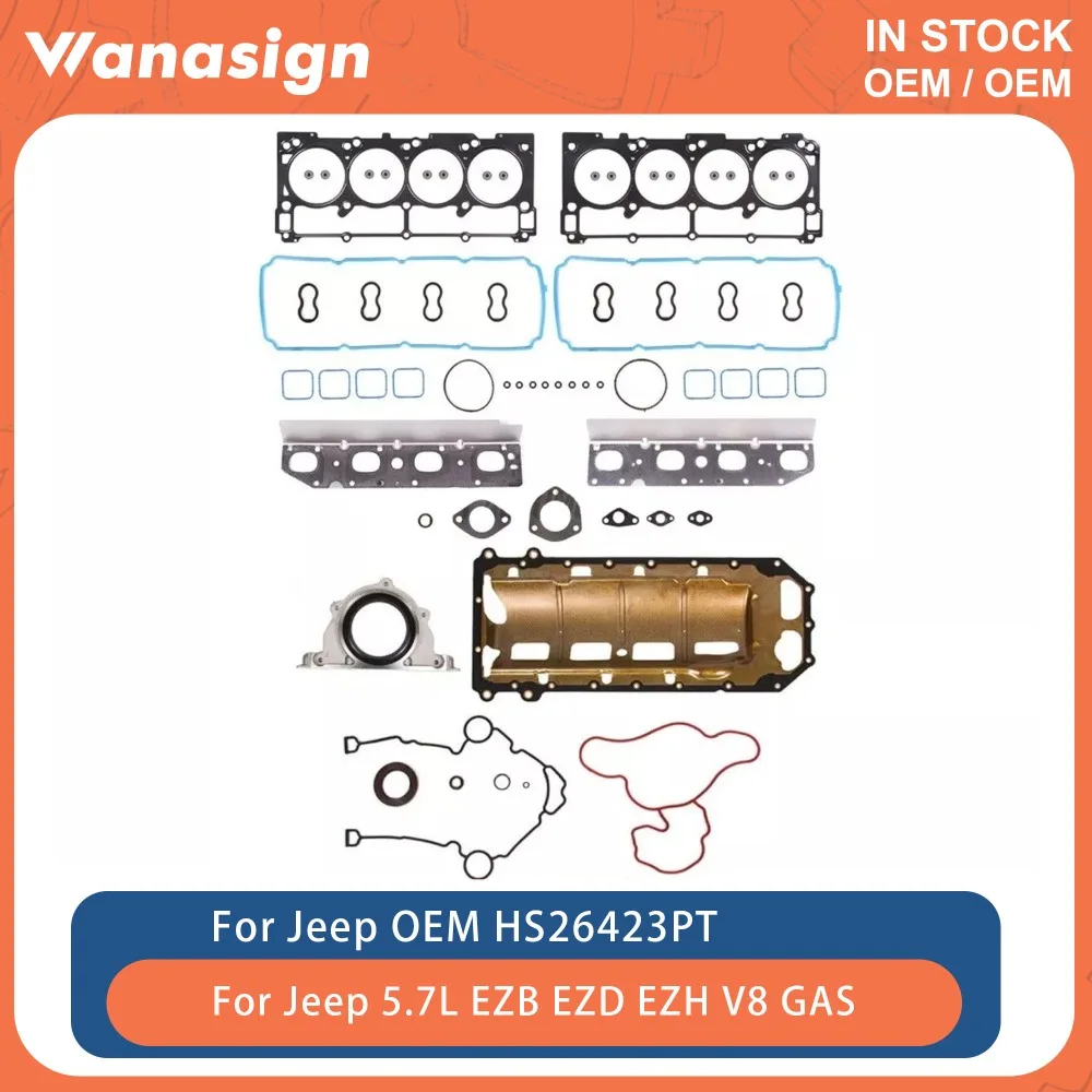 Полный комплект прокладок двигателя подходит для Jeep Commander Chrysler Aspen Dodge Durango Ram 1500 EZB EZD EZH 5.7L V8 GAS 2009-2020 
Полный комплект прокладок двигателя подходит для Jeep Commander Chrysler Aspen Dodge Durango Ram 1500 EZB EZD EZH 5.7L V8 GAS 2009-2020