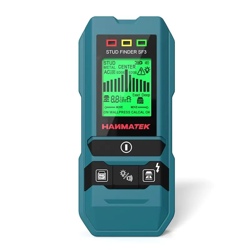 HANMATEK SF3 4 In 1 Stud Finder Wood Studs Metal Detecion Detection Of Live Cable Metal Measurement Finder Wall Detector Scanner
HANMATEK SF3 4 In 1 Stud Finder Wood Studs Metal Detecion Detection Of Live Cable Metal Measurement Finder Wall Detector Scanner