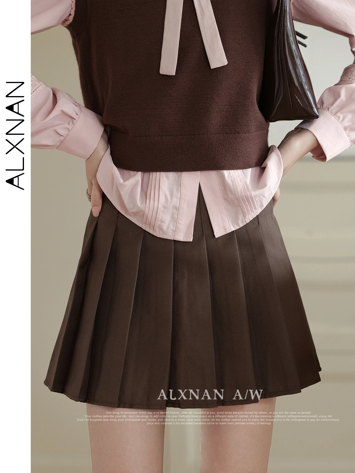 ALXNAN Women's Temperament Mini Skirts 2024 Fall Sporty All-match Solid Brown A-Line Pleated Skirt Female Sweet Bottoms LXN31021
ALXNAN Women's Temperament Mini Skirts 2024 Fall Sporty All-match Solid Brown A-Line Pleated Skirt Female Sweet Bottoms LXN31021