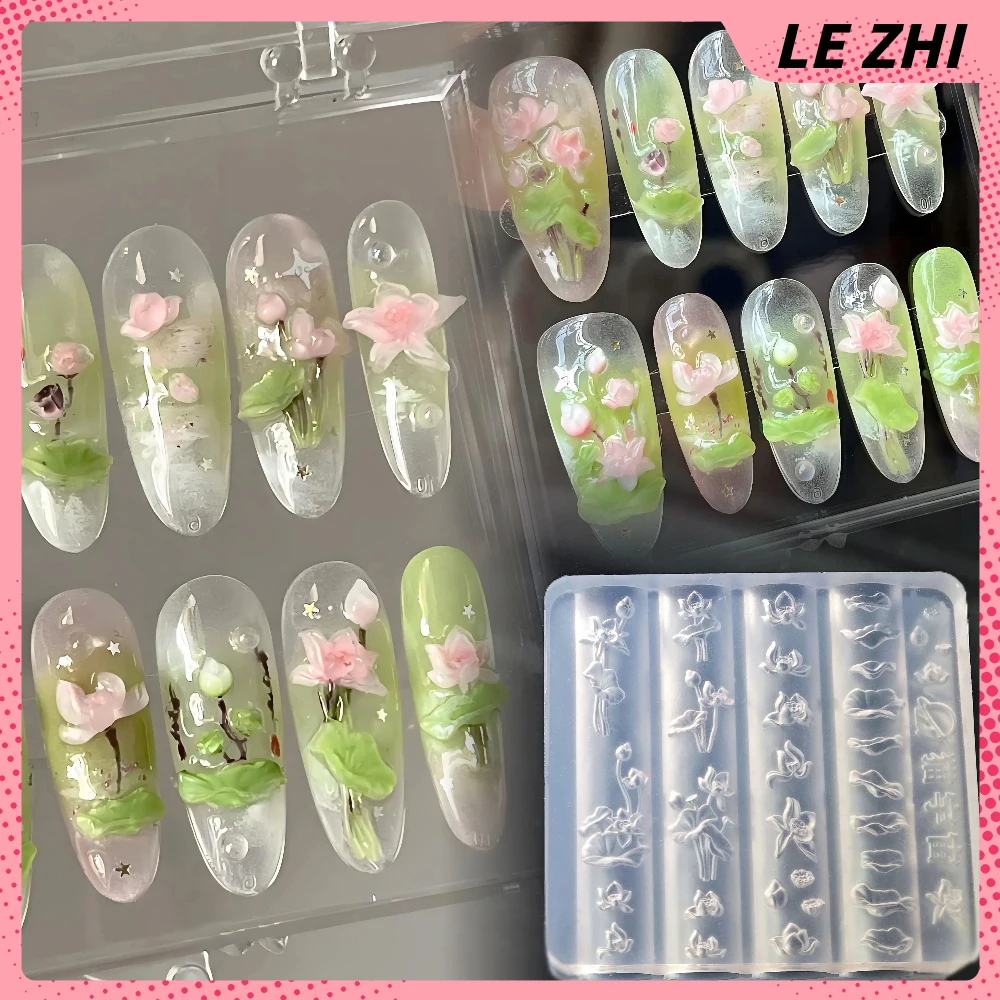 1Pcs National Style Flower Series Diy Silicone Nail Art Carving Mold Lotus Leaf Diy Design Nail Template Mold Accessories
1Pcs National Style Flower Series Diy Silicone Nail Art Carving Mold Lotus Leaf Diy Design Nail Template Mold Accessories