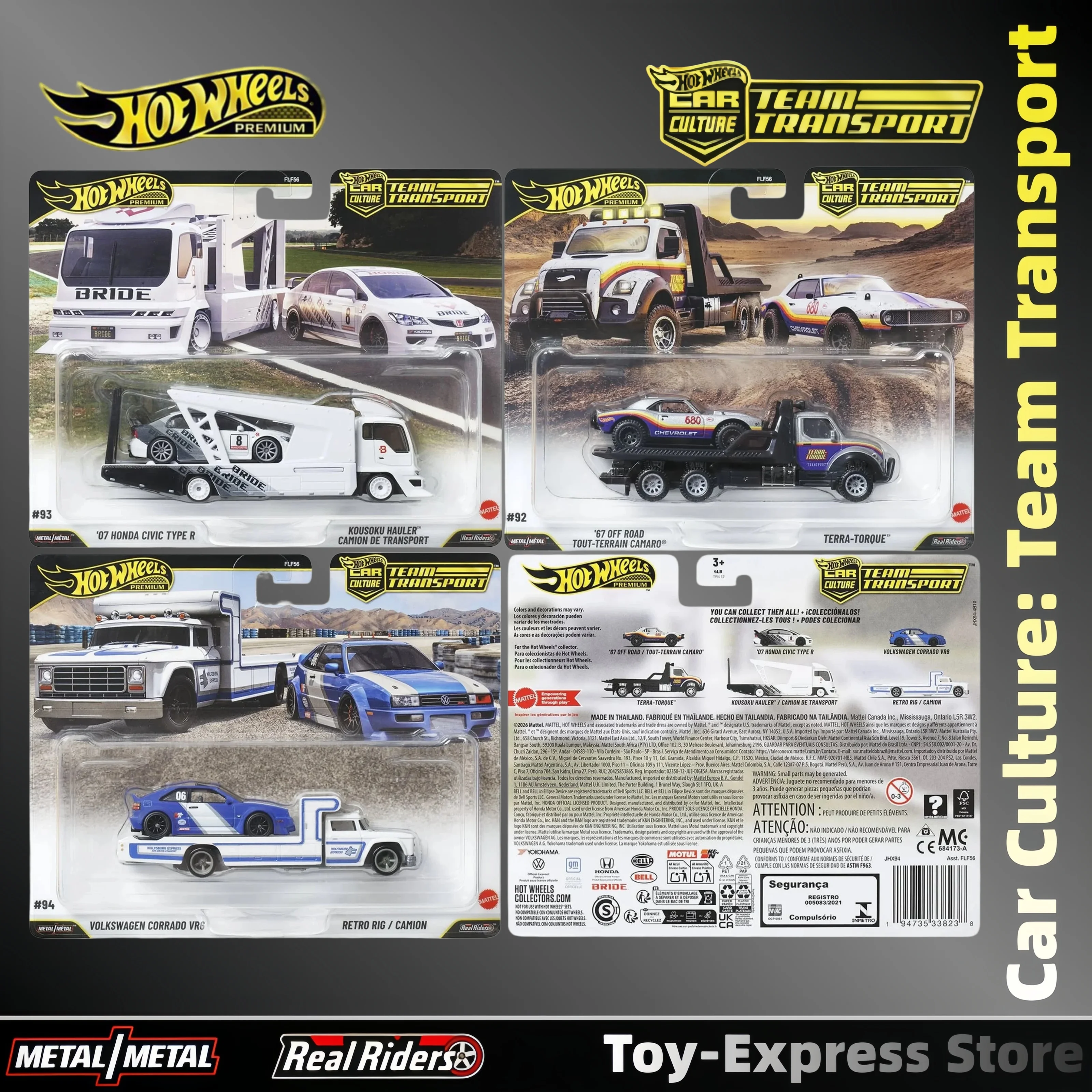 Коллекционная модель автомобиля Hot Wheels Premium Car Culture Team Transport 67 Off Road Camaro Honda Civic 1/64, литая под давлением, из сплава, незаменимый предмет коллекционирования
Коллекционная модель автомобиля Hot Wheels Premium Car Culture Team Transport 67 Off Road Camaro Honda Civic 1/64, литая под давлением, из сплава, незаменимый предмет коллекционирования