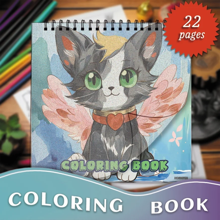 Cute Winged Cat Coloring Book - 8.27×8.27 Inches, 22 Pages. Perfect for Cat and Cute Creature Lovers' Relaxation
Cute Winged Cat Coloring Book - 8.27×8.27 Inches, 22 Pages. Perfect for Cat and Cute Creature Lovers' Relaxation