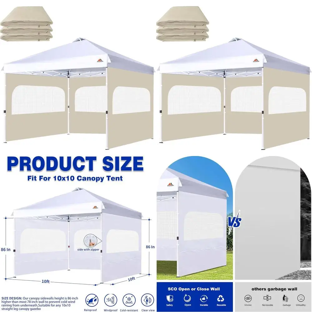Набор из 3-х панелей Sunwall с сетчатыми окнами 10x10, бежевый, на молнии, для обеспечения конфиденциальности
Набор из 3-х панелей Sunwall с сетчатыми окнами 10x10, бежевый, на молнии, для обеспечения конфиденциальности