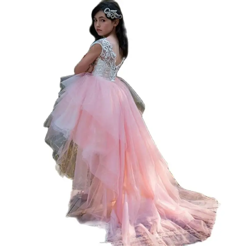 White Pink High Low Flower Girls Dress For Weddings Tiered Skirts Lace Little Kids First Communion Dress Beads Pageant Gowns
White Pink High Low Flower Girls Dress For Weddings Tiered Skirts Lace Little Kids First Communion Dress Beads Pageant Gowns