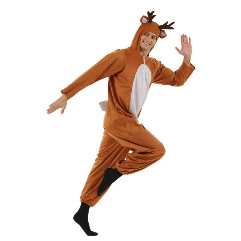 Christmas Deer Onesie Couple Funny Party Stage Props Bar Reindeer Costume Halloween Autumn Polyester Material Ladies Fashion
Christmas Deer Onesie Couple Funny Party Stage Props Bar Reindeer Costume Halloween Autumn Polyester Material Ladies Fashion