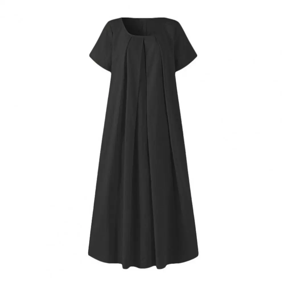 Women Long Dress Elegant A-line Midi Dress for Women with Round Neck Short Sleeves Breathable Soft Pleated for Ladies for Big
Women Long Dress Elegant A-line Midi Dress for Women with Round Neck Short Sleeves Breathable Soft Pleated for Ladies for Big