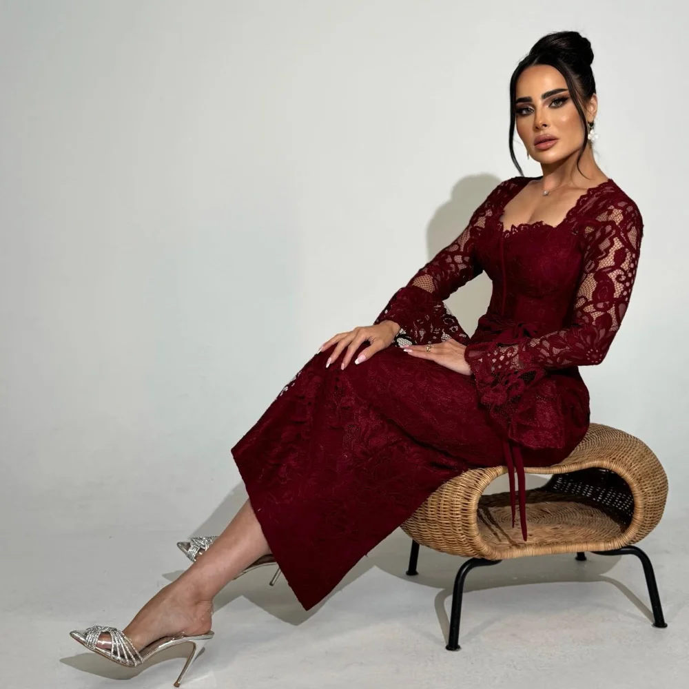 Evening Dresses for Women Vestidos de festa Elegant Lace Dress Square Collar Custom Formal Ankle-length Cocktail Prom Gown
Evening Dresses for Women Vestidos de festa Elegant Lace Dress Square Collar Custom Formal Ankle-length Cocktail Prom Gown