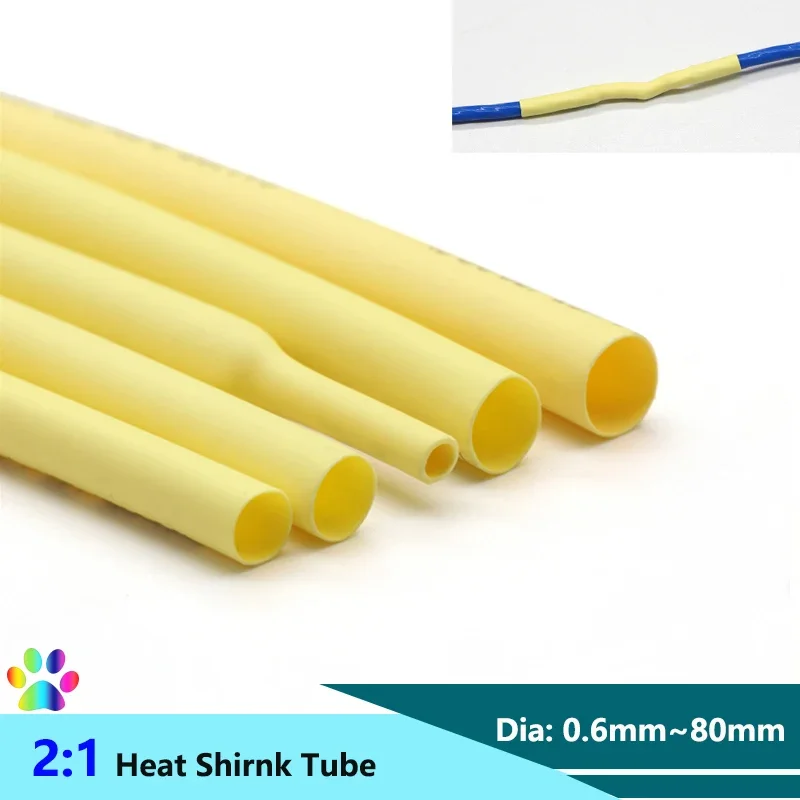 1/3/5M Yellow 2:1 Heat Shrink Tube Dia. 0.6mm ~ 80mm Wire Repair DIY Cable Protector Tubing Heat Shrinkable Sheath for Cables
1/3/5M Yellow 2:1 Heat Shrink Tube Dia. 0.6mm ~ 80mm Wire Repair DIY Cable Protector Tubing Heat Shrinkable Sheath for Cables