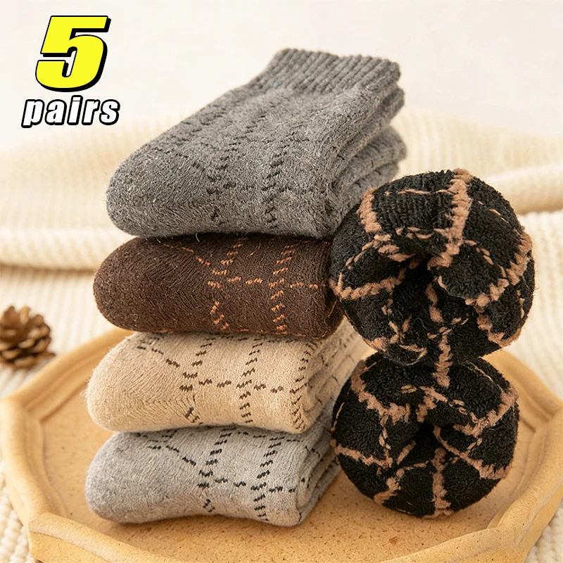 5-парные зимние толстые теплые мужские шерстяные носки в стиле Харадзюку, удобные носки в стиле ретро, высококачественные дышащие деловые толстые махровые носки
5-парные зимние толстые теплые мужские шерстяные носки в стиле Харадзюку, удобные носки в стиле ретро, высококачественные дышащие деловые толстые махровые носки
