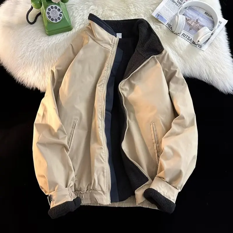 Thickened Fleece Lined Stand Collar Zipper Cotton Jacket Men's Retro Winter Jacket Outerwear Trendy Workwear Cotton Coat
Thickened Fleece Lined Stand Collar Zipper Cotton Jacket Men's Retro Winter Jacket Outerwear Trendy Workwear Cotton Coat