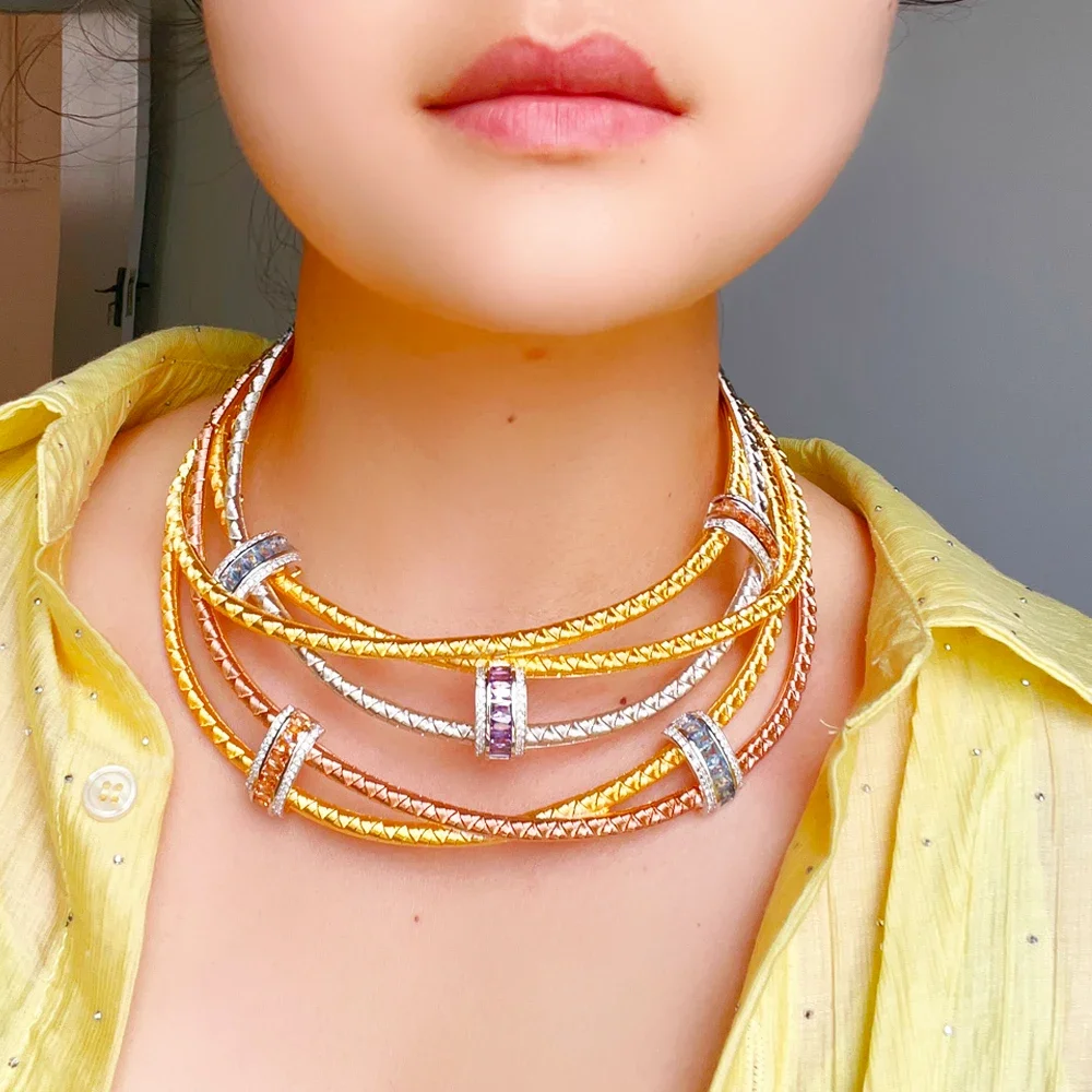 Soramoore New Luxury Crossover Necklace Bangle Earrings Ring Sets For Women Bridal Wedding Engagement Jewelry Sets High Quality
Soramoore New Luxury Crossover Necklace Bangle Earrings Ring Sets For Women Bridal Wedding Engagement Jewelry Sets High Quality