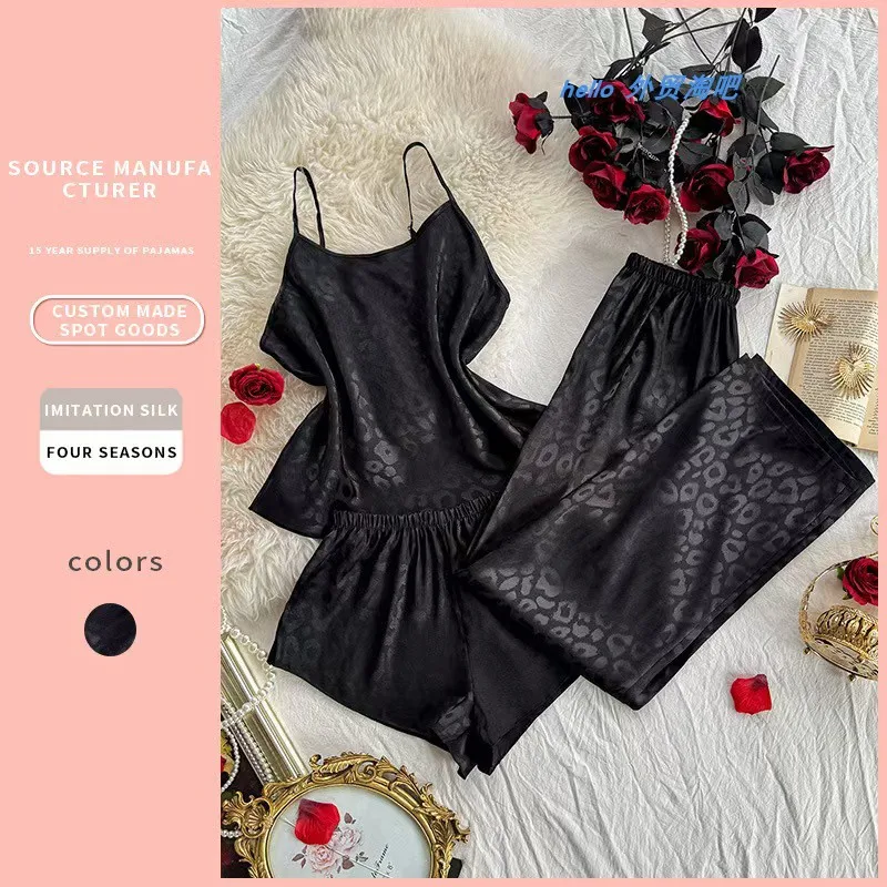 Wind Print Halter Top Shorts Pants Three Piece Set Home Clothes Short Sleeve Suit for Young Adults Autumn Home Wear
Wind Print Halter Top Shorts Pants Three Piece Set Home Clothes Short Sleeve Suit for Young Adults Autumn Home Wear