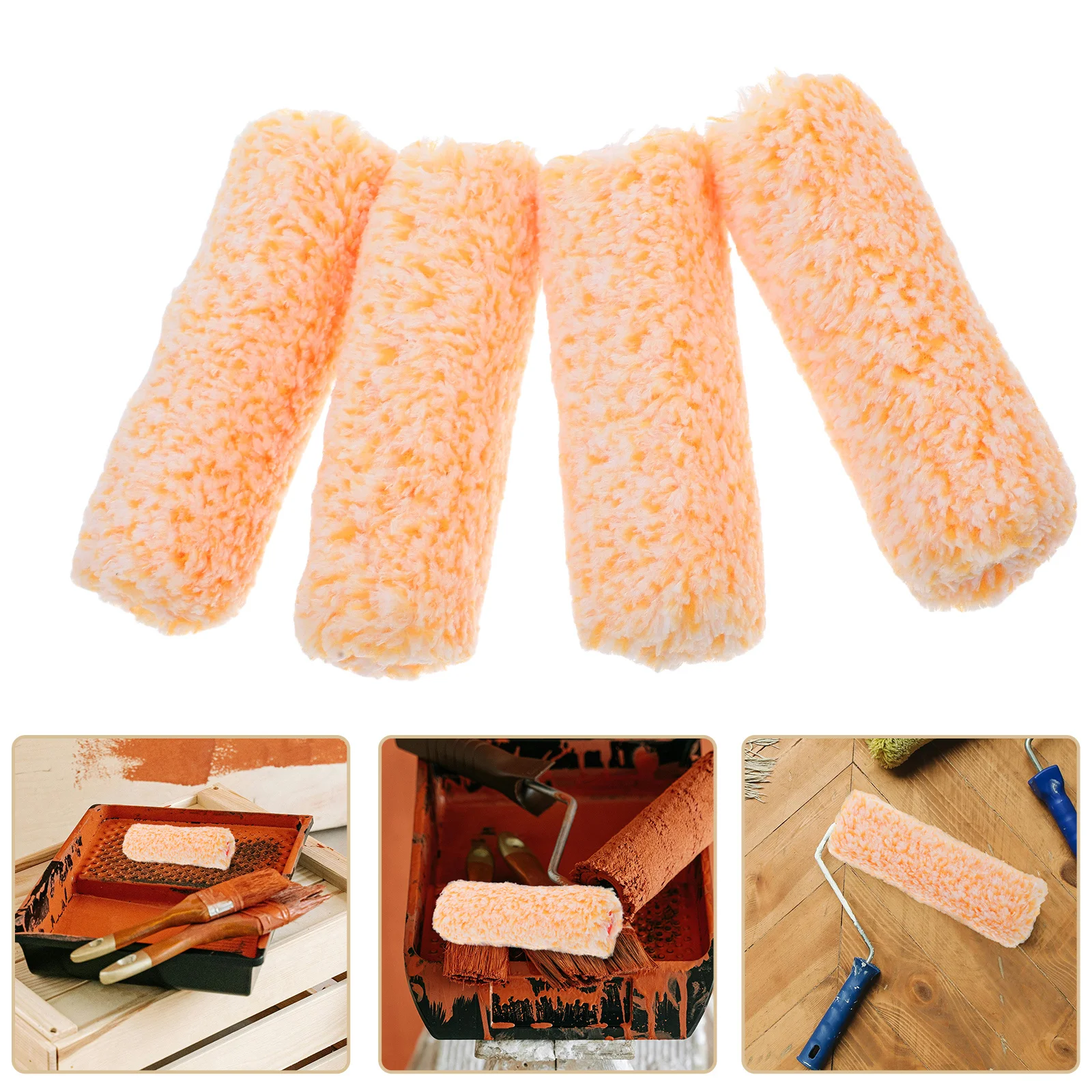 4-шт., ватные чехлы для валиков с краской, сменные рукава, принадлежности для настенной живописи, даже покрытие углов, детали оранжевого цвета
4-шт., ватные чехлы для валиков с краской, сменные рукава, принадлежности для настенной живописи, даже покрытие углов, детали оранжевого цвета