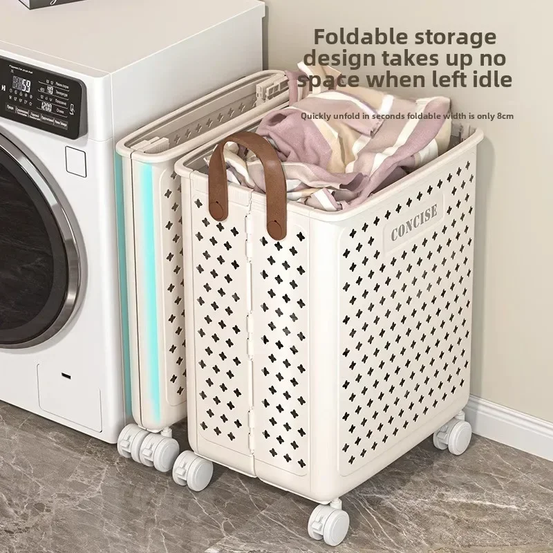 folding laundry basket, bathroom with wheels, hollowed-out and breathable laundry basket, enlarged storage basket with handle
folding laundry basket, bathroom with wheels, hollowed-out and breathable laundry basket, enlarged storage basket with handle