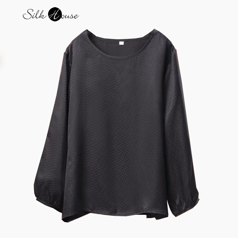 Plus Size Women's Casual Spring New 100% Natural Mulberry Silk SangBo Satin Round Neck Lantern Long Sleeved Versatile T-shirt
Plus Size Women's Casual Spring New 100% Natural Mulberry Silk SangBo Satin Round Neck Lantern Long Sleeved Versatile T-shirt