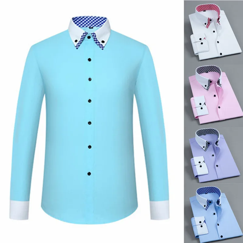 Men's Mixed-color Shirts Casual Splicing Neckline Dirt-resistant Anti-fouling Long-sleeve Slim-fitting Work Tooling Daily Wear
Men's Mixed-color Shirts Casual Splicing Neckline Dirt-resistant Anti-fouling Long-sleeve Slim-fitting Work Tooling Daily Wear