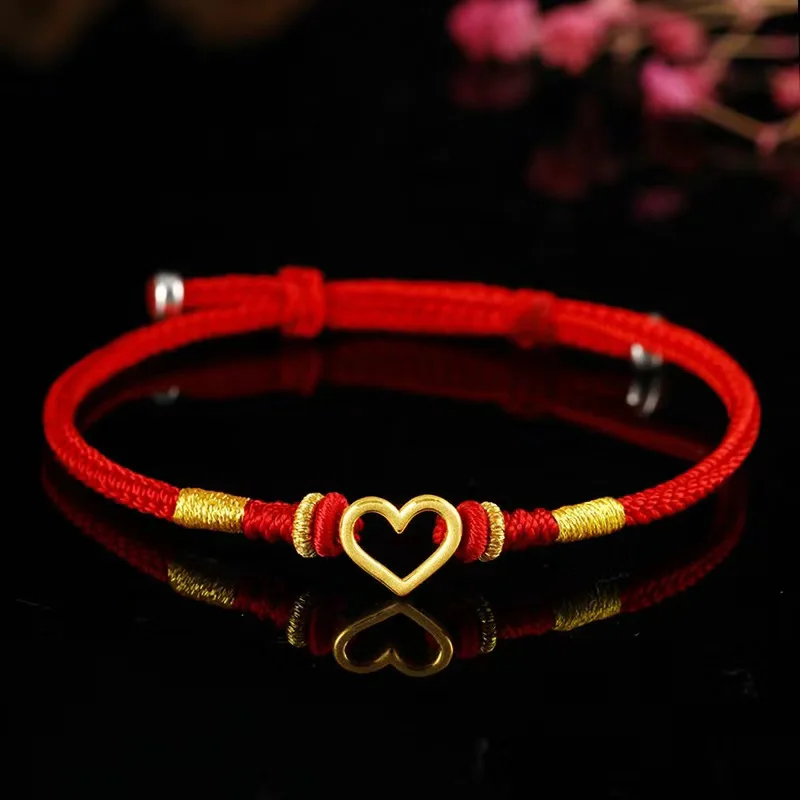 Black Red Rope Braided Bracelet with 24k Yellow Gold Color Love Pendant Bracelets Bangle Jewelry for Women Wedding Engagement
Black Red Rope Braided Bracelet with 24k Yellow Gold Color Love Pendant Bracelets Bangle Jewelry for Women Wedding Engagement