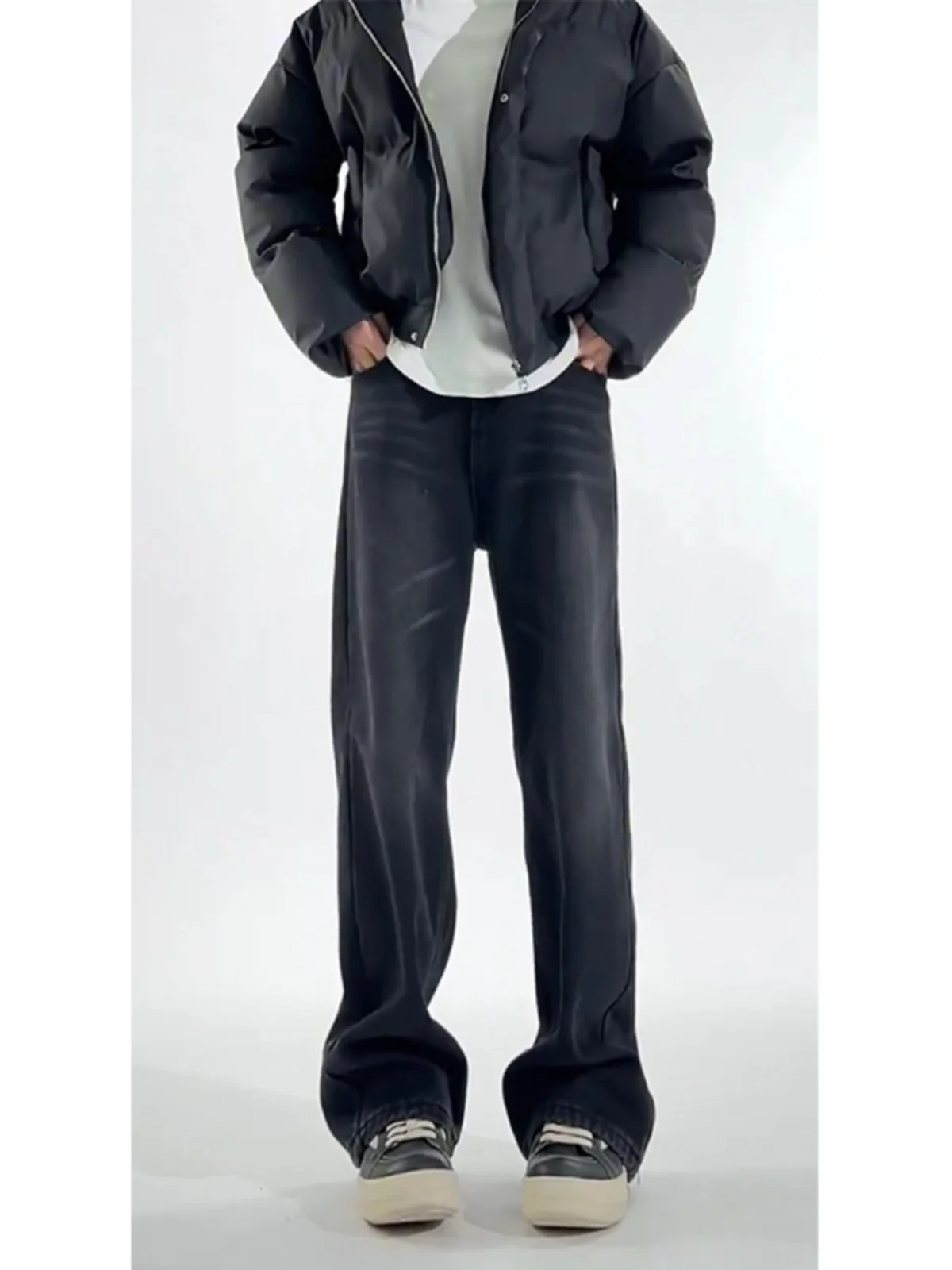 Washed Distressed Straight Leg Men's Jeans High Waist Long Trousers Cleanfit Tall Black Denim Pants Youth Trend Loose Fit
Washed Distressed Straight Leg Men's Jeans High Waist Long Trousers Cleanfit Tall Black Denim Pants Youth Trend Loose Fit