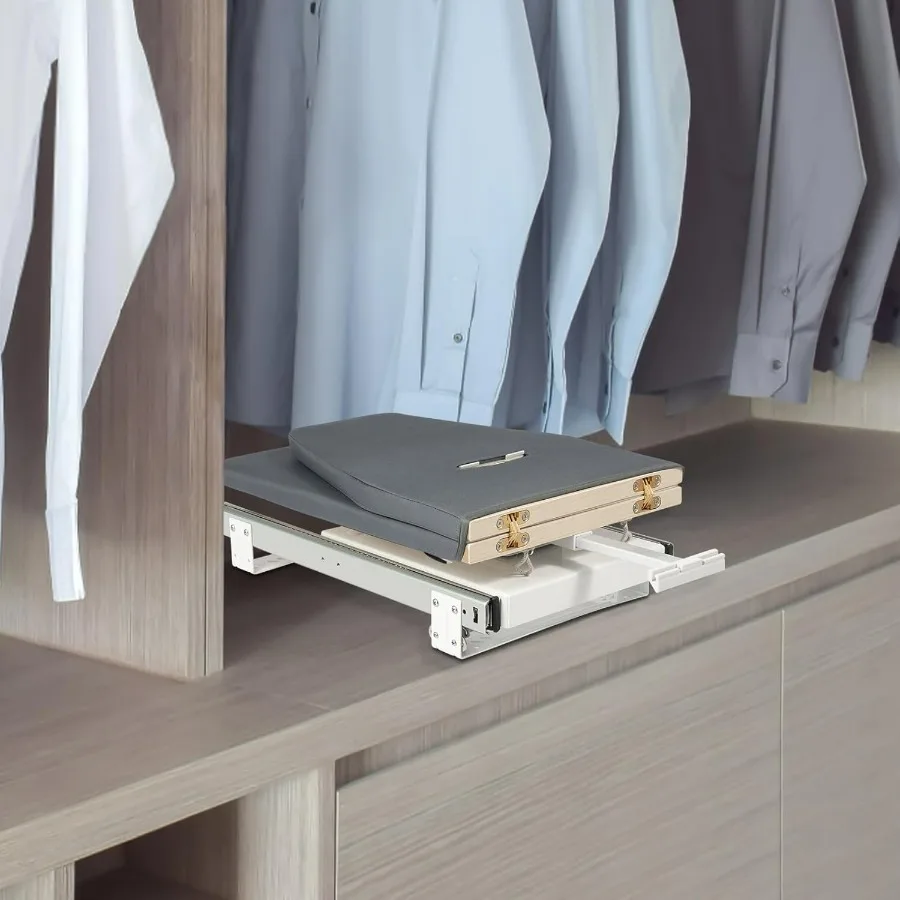 Retractable Ironing Board, Foldable Pull Out Closet Drawer 180° Rotation Ironing Board, Folding Stow Away in The Cabinet 32"×12"
Retractable Ironing Board, Foldable Pull Out Closet Drawer 180° Rotation Ironing Board, Folding Stow Away in The Cabinet 32"×12"